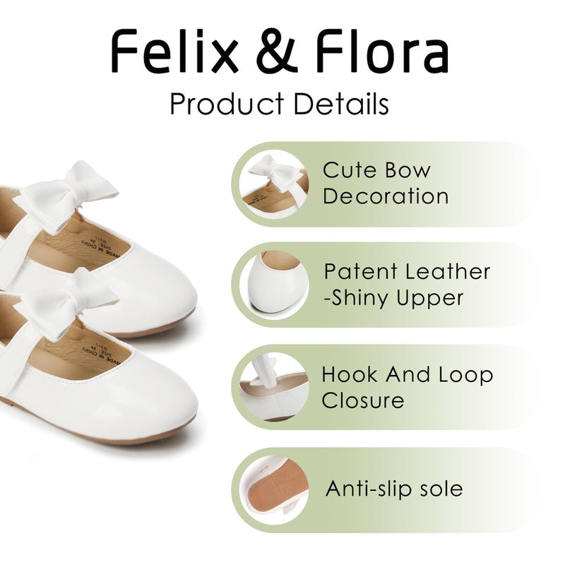 Felix & Flora Girls Dress Shoes - Mary Jane Ballet Flats Party Wedding School Size 6 Toddler - Image 5